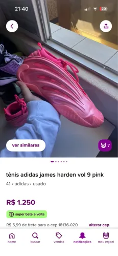 Tênis adidas james harden vol 9 pink