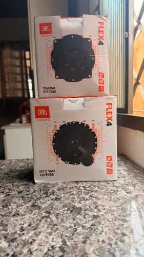 Kit de Som Automotivo JBL Flex 4 (Kit 2 Vias 6" + Alto-Falantes 5") + Aros Adaptadores