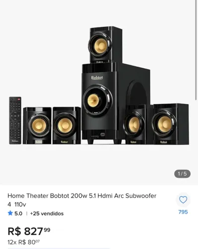 Home Teather 5.1 zerado! funciona perfeitamente