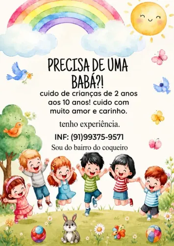 OFERECENDO MEUS SERVIÇOS DE BABÁ DIÁRIA
