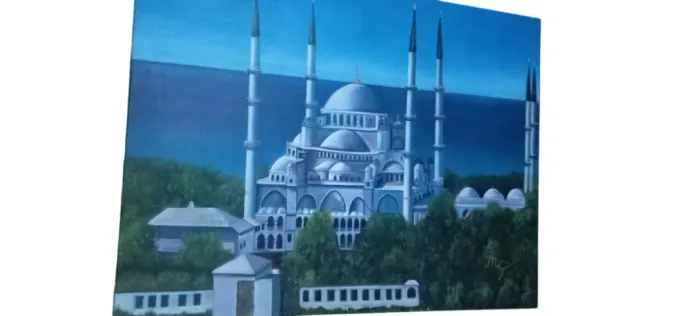 QUADRO PINTURA ÓLEO SOBRE TELA MESQUITA AZUL
