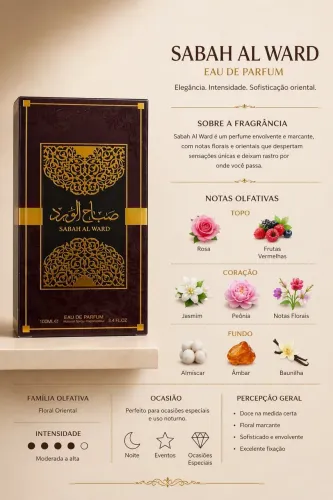 ? Perfume Sabah Al Ward Al Wataniah 100ml - Árabe Importado | Feminino