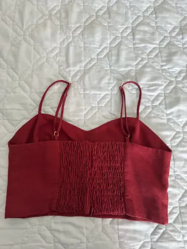 Top Cropped Dress To Vinho com Lastex P