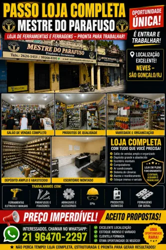 Passo Loja MESTRE DO PARAFUSO Ferramentas e ferragens completa