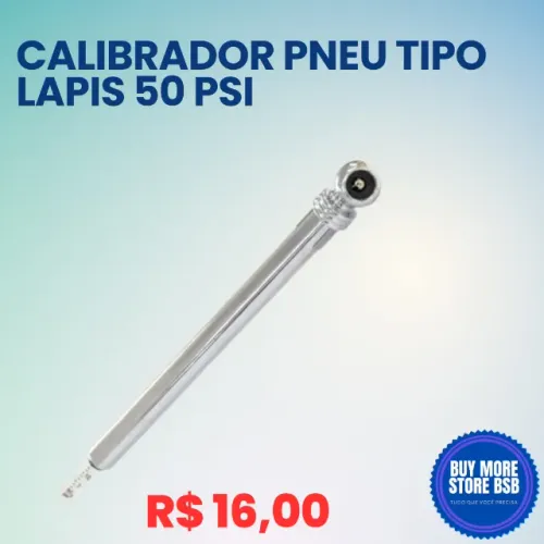 Calibrador De Pneu Tipo Lápis Liga De Alumínio E Pneu 50 Psi