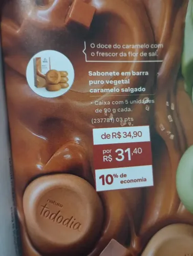 Caixa de sabonete lançamento natura