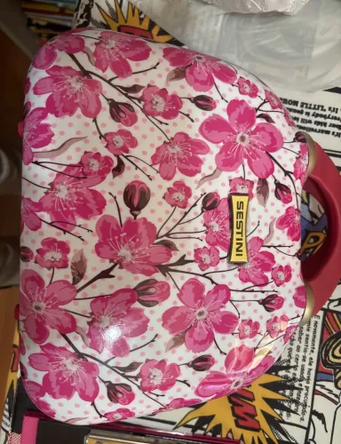 bolsa de mão sestini estampada rosa