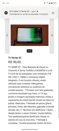 Tv tela Quebrada