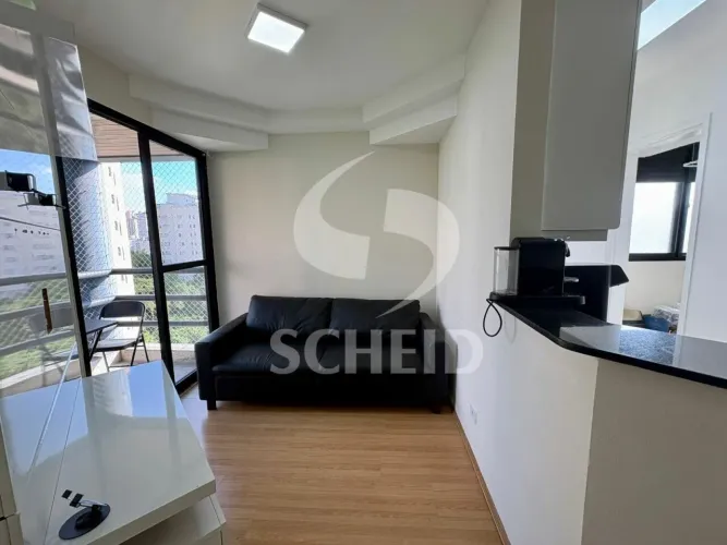 Apartamento de 42m² mobiliado para locação no Morumbi com 1 suíte e vaga de garagem