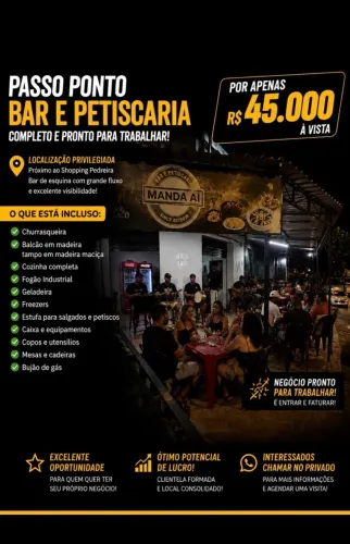 Passo o ponto Bar e Petiscaria próximo ao shopping pedreira N.I