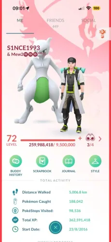 Pokémon go Cont LEVEL 72 - 2016