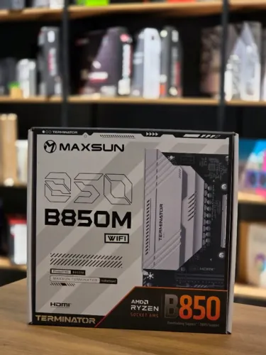 Placa-Mãe Maxsun B850M Terminator WiFi AM5 - White e Black