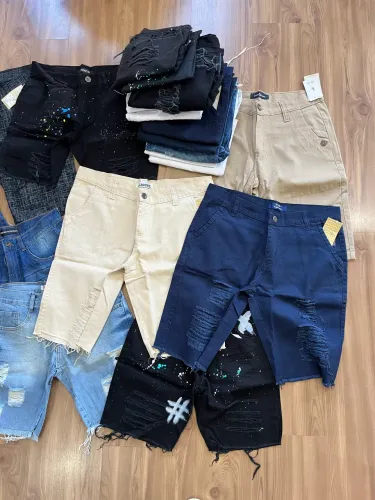 Lote bermudas jeans 16,66 unidade 