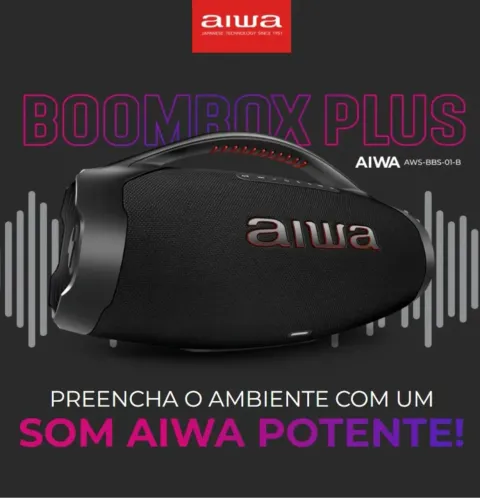 Caixa de Som AIWA Boombox Plus 200W Bivolt <br><br>
