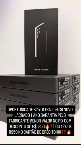S25 ultra 256 gb novo lacrado nota fiscal 1 ano garantia