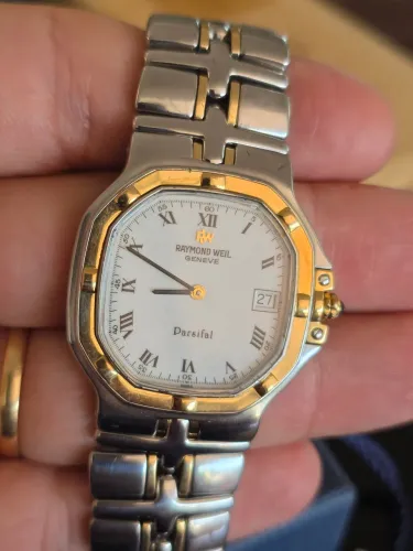 Relógio suíço Raymond Weil Parsifal original aço e ouro 18k maciço fullset vintage 1996