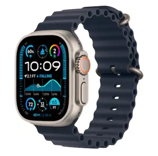 Apple Watch Ultra 2 (GPS+Cellular) 49mm Titanium Case with Navy Ocean Band - Natural