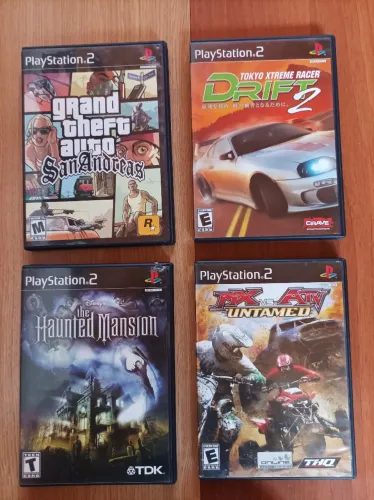 Lote#2 PS2: GTA SanAndreas; Tokyo Xtreme Racer Drift 2; Haunted Mansion; MX VS ATV Untamed