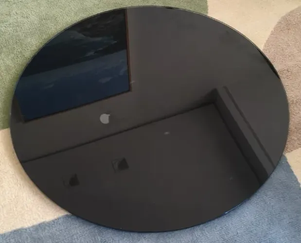 Prato giratório de vidro preto para mesa de jantar