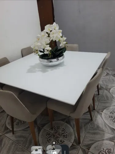 Mesa tampo de vidro