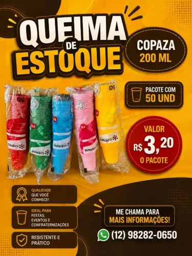 Copos Descartáveis para Festas e/ou aniversários
