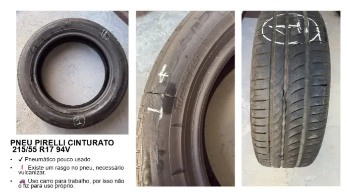 Kit 5 Pneus Pirelli Cinturato 215/55 R17 Usados - Leia a Descrição