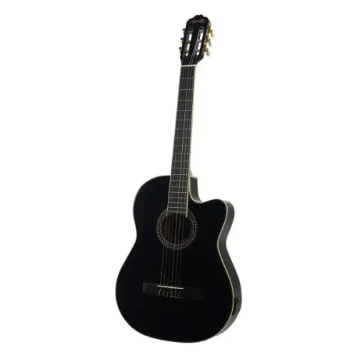 Violão Clássico Eletro-Acústico Lorenzzo 39" - Slim Cutaway - Nylon Preto Vtlsc1954P