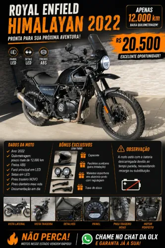 ROYAL ENFIELD HIMALAYAN 2022 - PRONTA PARA SUA PRÓXIMA AVENTURA!