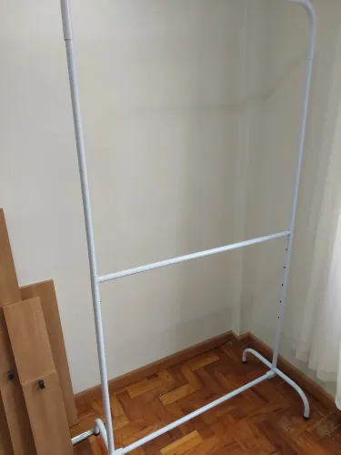 Arara dupla para roupa 1m - Branca