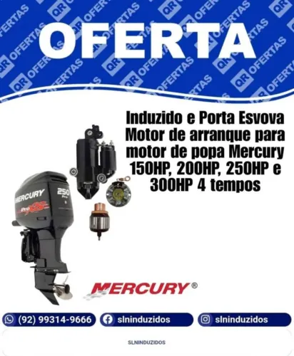 Induzido e Porta Escova Motor de arranque para motor de popa Mercury