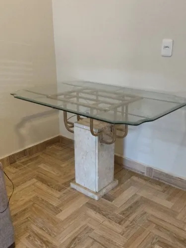 Mesa de Vidro mármore 