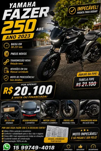 Moto Fazer 250 Ano 2023