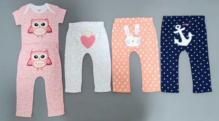 Kit de bodys e calças (Novos) 6/9 mêses