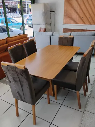 Mesa de Jantar 6 Cadeiras Com Tampo 1,70m