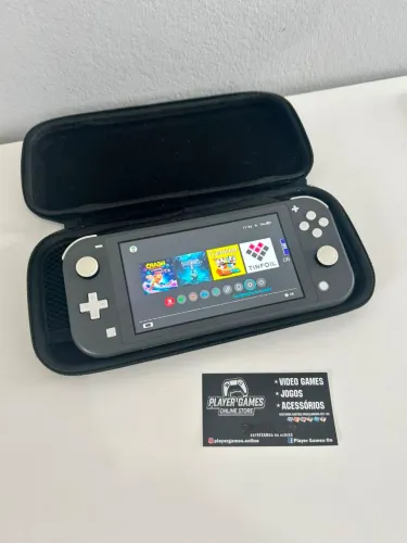 Nintendo Switch Lite Cinza DESBLOQUEADO!! (Aceito Cartão)