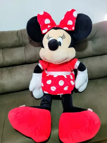 Boneca Gigante De Pelúcia Minnie Lindo Vestido Vermelho - Tamanho 100 cm
