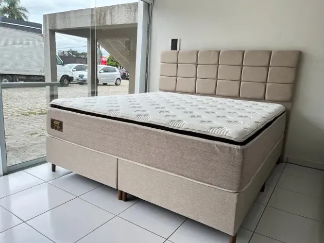 Limpa Estoque! Cama Box King Size Nova Marca Gazin Molas Ensacadas Pillow Top D33 