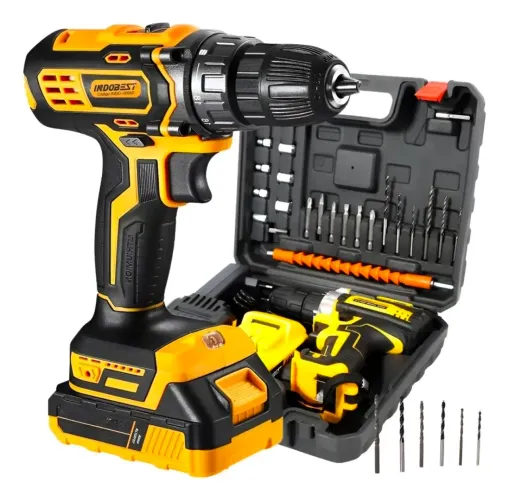 Parafusadeira Furadeira Sem Fio 48v 2 Baterias 340w Bivolt