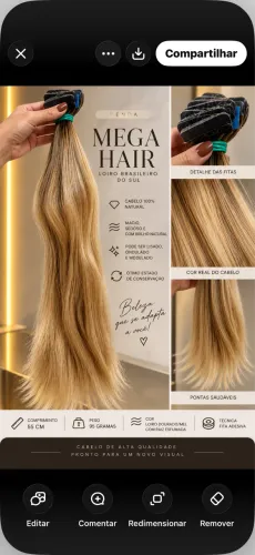 Mega Hair Loiro Brasileiro do Sul 55cm 95g