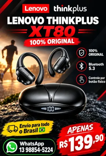 Fone de ouvido sem fio lenovo xt 80 Bluetooth 5.3