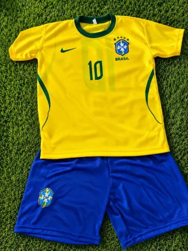 Kit Infantil Brasil 2026 Copa do Mundo Amarelo