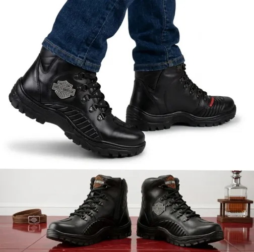 Bota Motociclista Preta