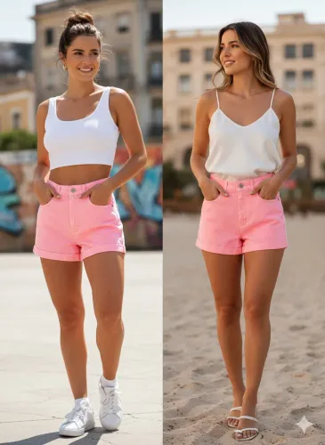 Short tam 36 feminino salmão Farm