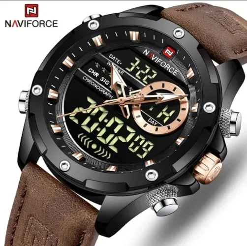 Relógios Naviforce Multifuncional Luxo Esportivo Digital Analogico Entregamos