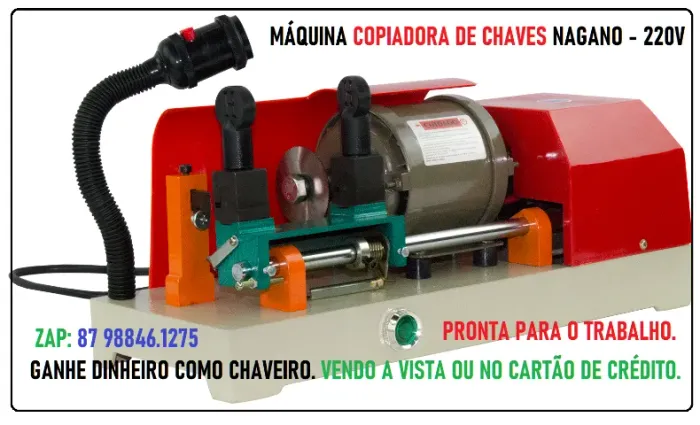 VENDO MÁQUINA COPIADORA DE CHAVES NAGANO 220V - PRONTO PARA O TRABALHO.