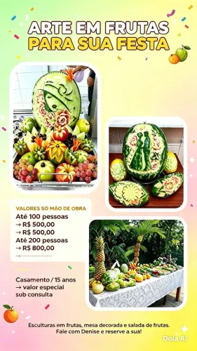 Artes em frutas para festas