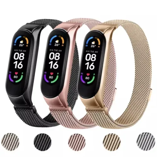 Pulseira Aço Inox Magnética Milanese Para Mi Band 3/4/5