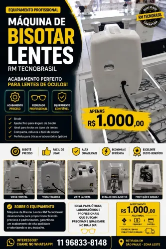 Máquina de bisotar lentes montagem óculos