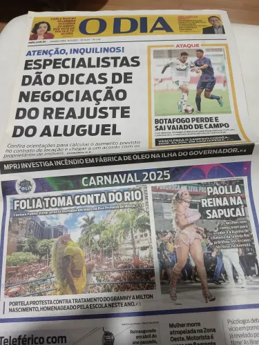 Jornal o dia Carnaval 2025 paola Oliveira pabllo vittar Carla marins Christina Aguilera
