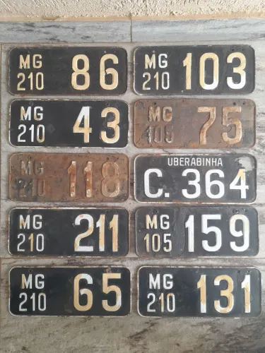 56 Placas Originais Antigas e Raras - 50 Unidades (Décadas de 1920 e 1930) + 6 Antigas...